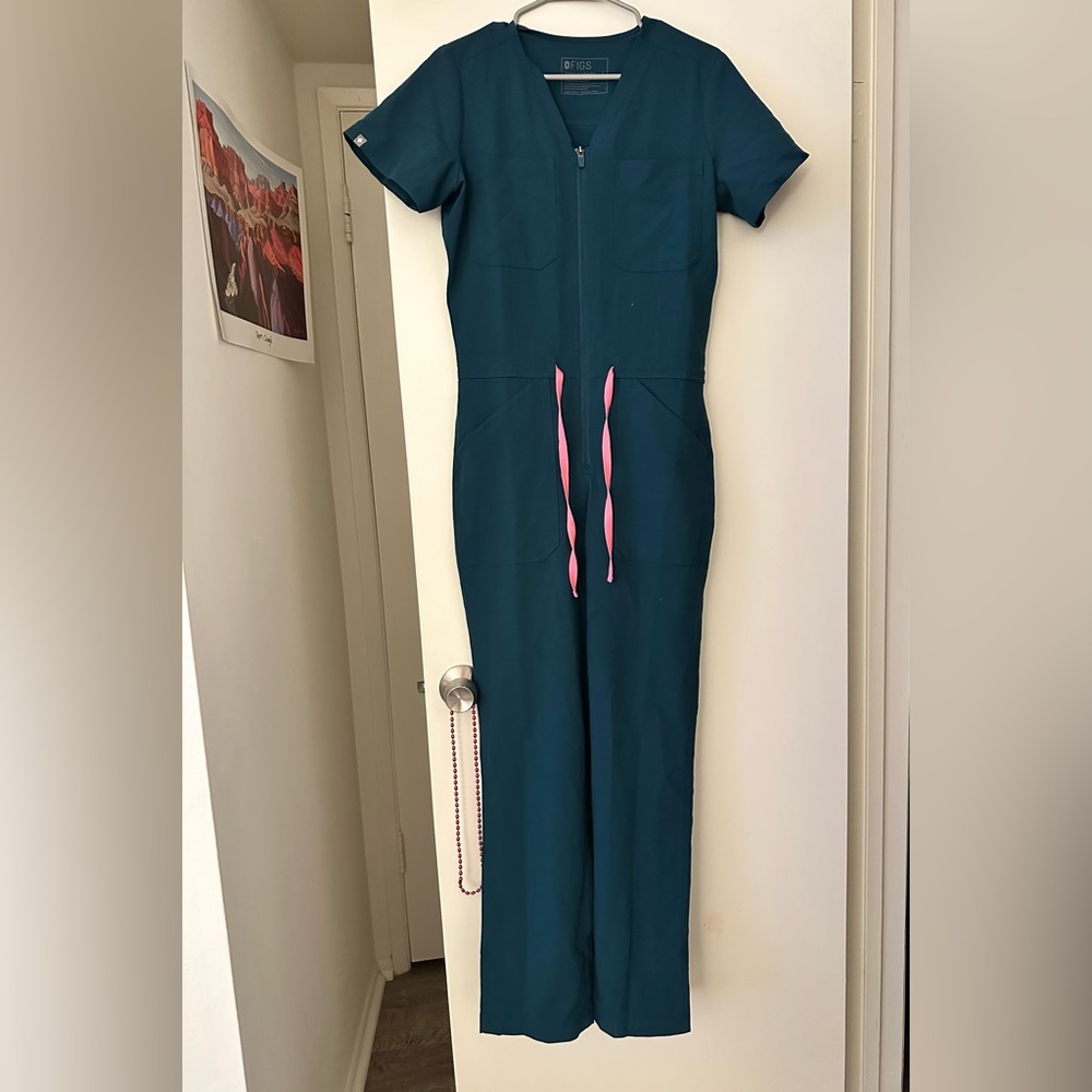 Figs Caribbean Blue jumpsuit - small